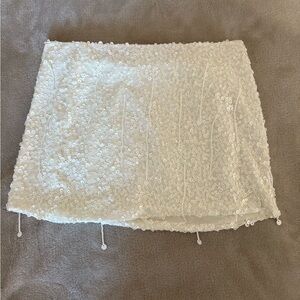 White Sequin Skirt